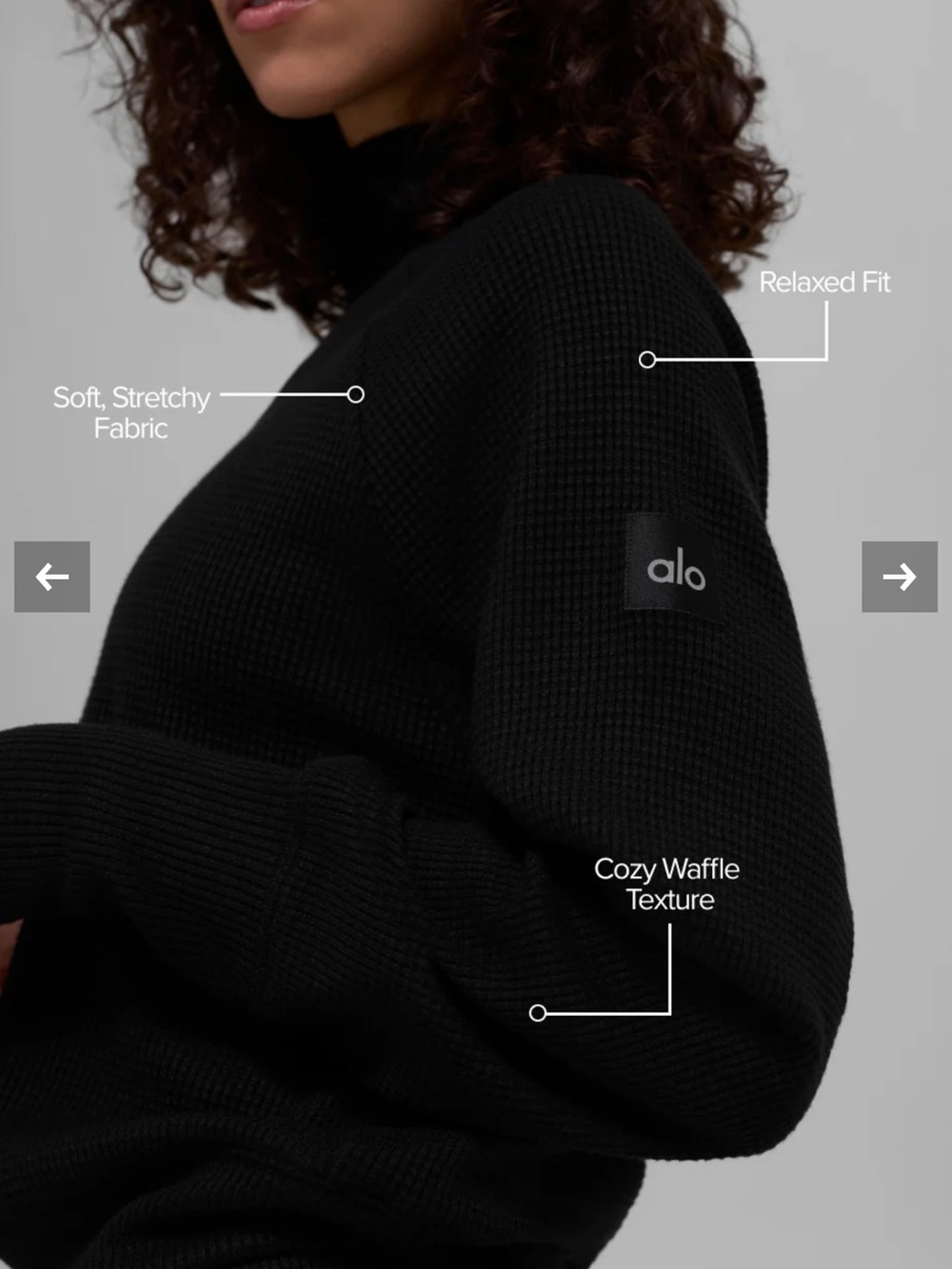 ALO Yoga Weekend Waffle escape mock neck Sweater
